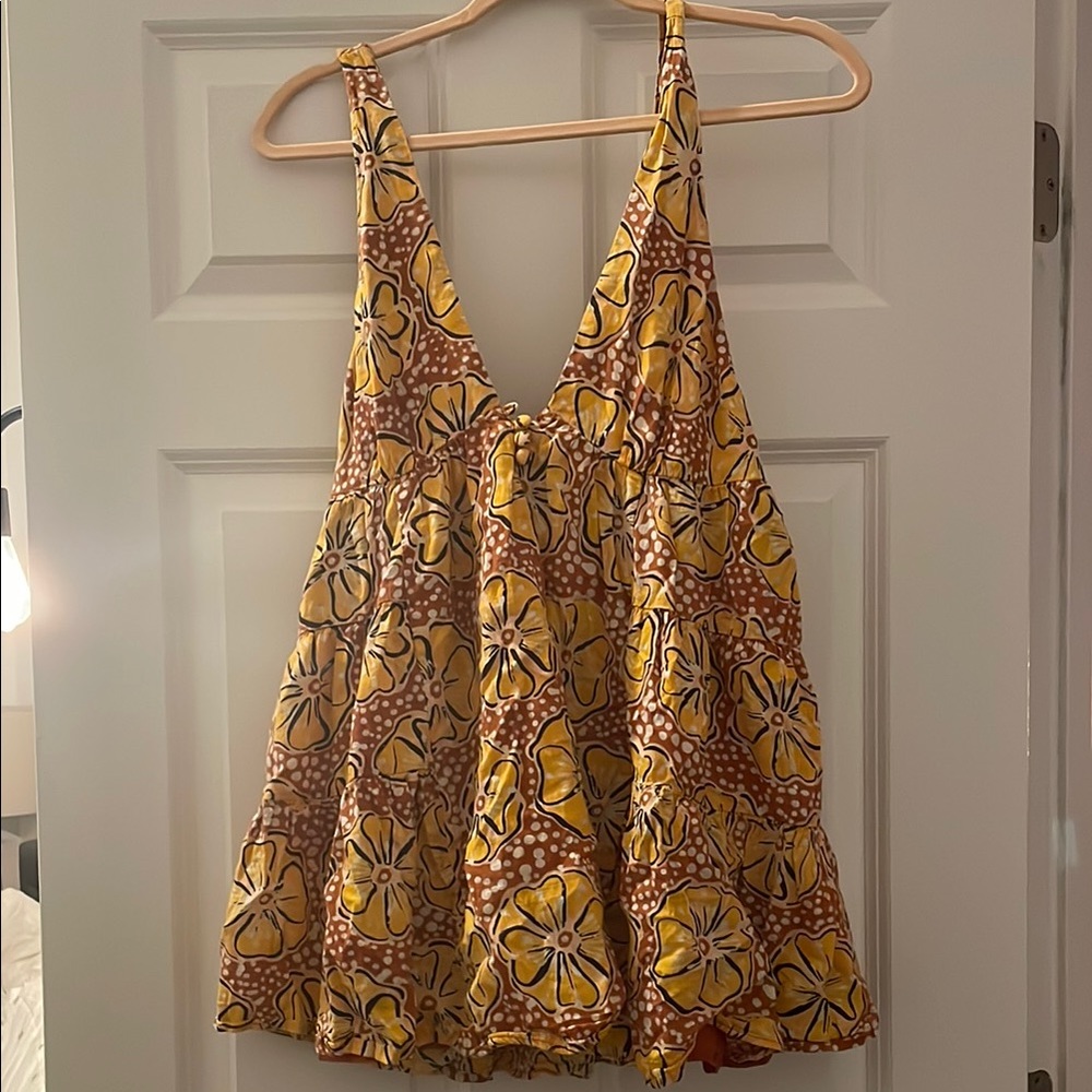 Urban Outfitters orange and red babydoll dress, size medium